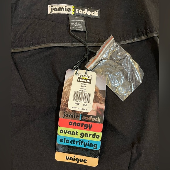 Black and pink utility stretch adjustable raver skirt with pockets - Picture 3 of 8